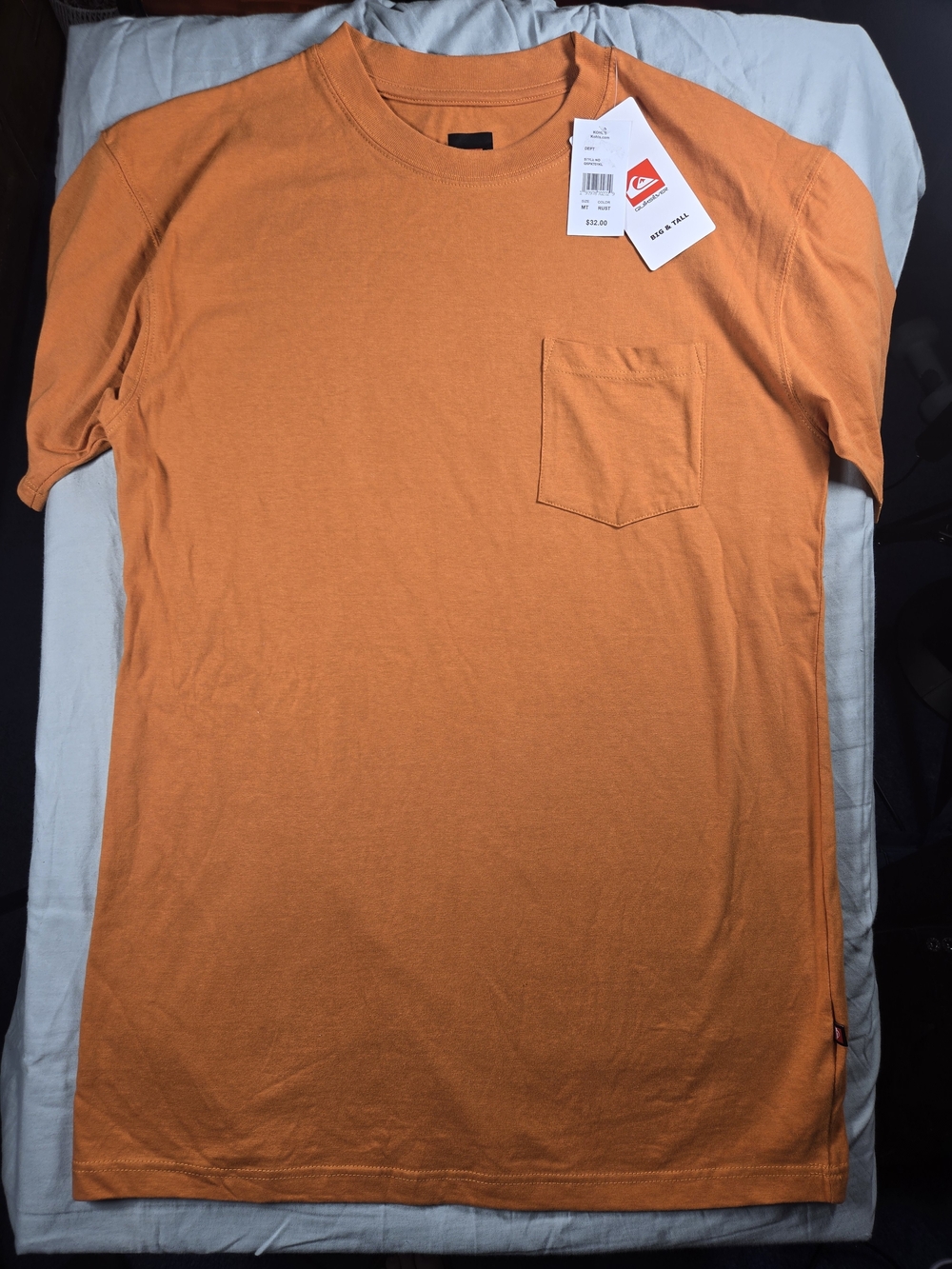 Quiksilver Men's Orange Pocket T-Shirt